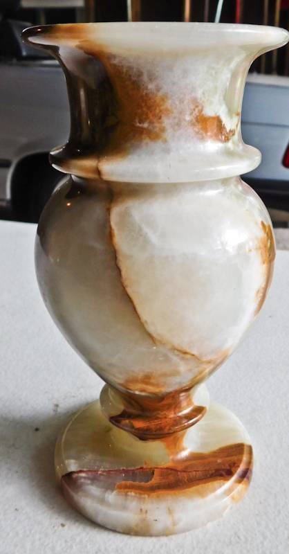 lot 92 image: genuine onyx candlestick in great condition