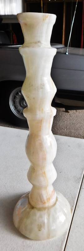 lot 93 image: genuine marble candlestick in great condition