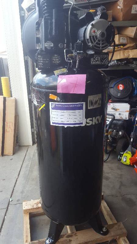Husky 60 Gal Electric Air Compressor 220 volt unable to test model C602H please review pictures
