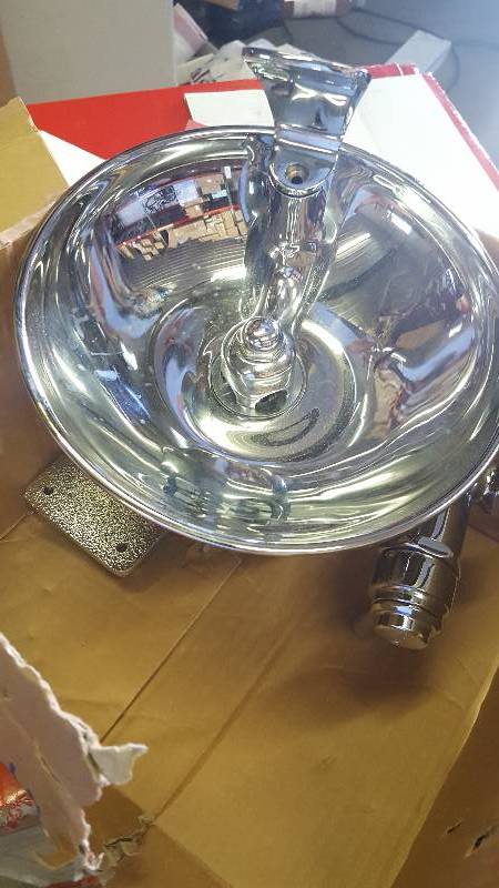 Central Brass Wall Mounted Drinking Fountain in like new condition