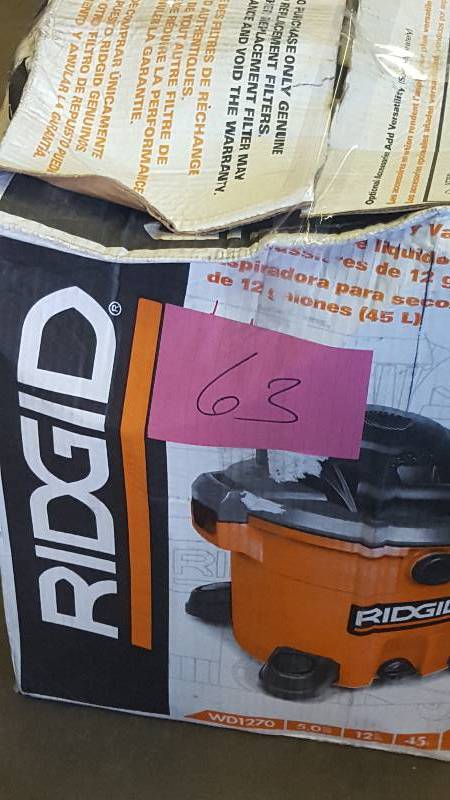 Ridgid WD1270 WetDry Shop Vac used tested in good working condition