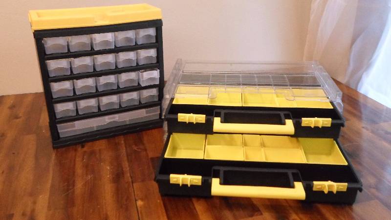 lot 69 image: Parts Organizers and stand up storage bins