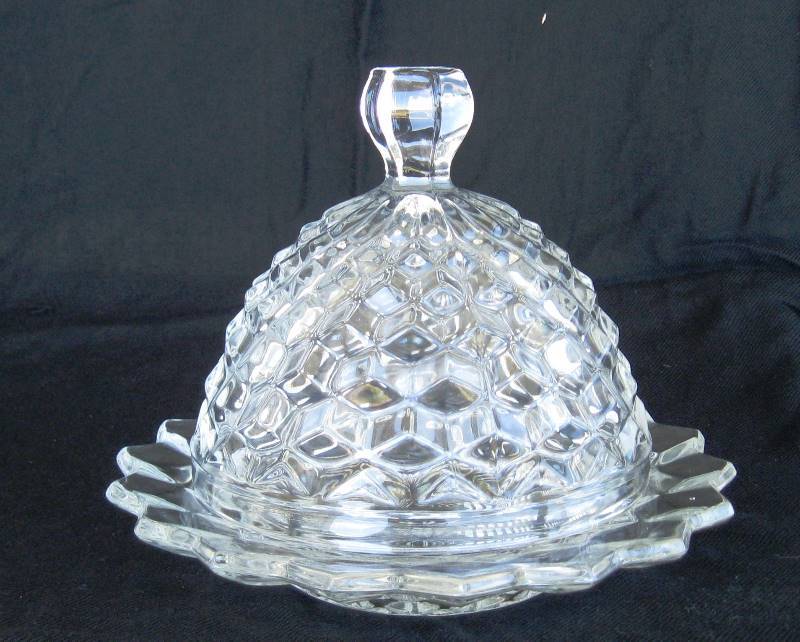 lot 034 image: Vintage Fostoria  American Cube Crystal Glassware