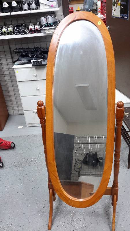 Wooden frame floor mirror