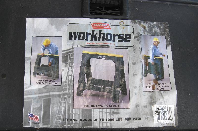lot 039 image: 2 BMSC Workhorse Sawhorses with Original Box