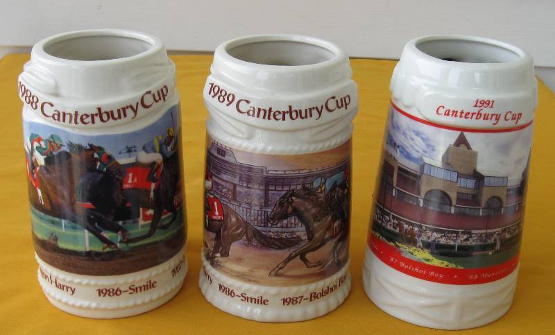 lot 032 image: 3 Canterbury Cup Beer Steins (3)