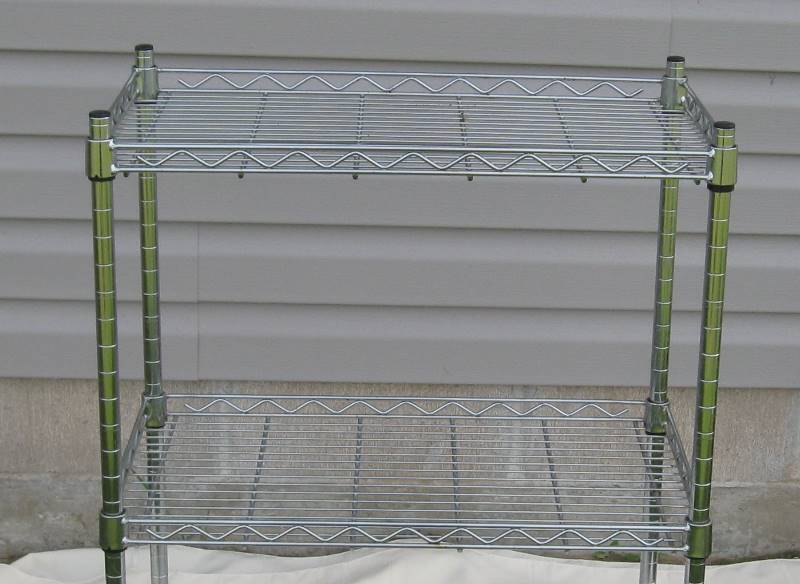 lot 036 image: Metal Rolling Cart with Lipped Shelves