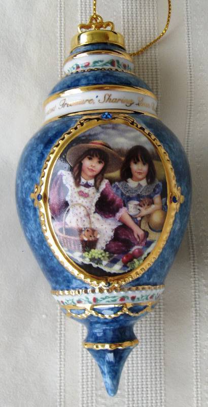 lot 174 image: Beautiful, Porcelain Terry Redlin Christmas Ornaments