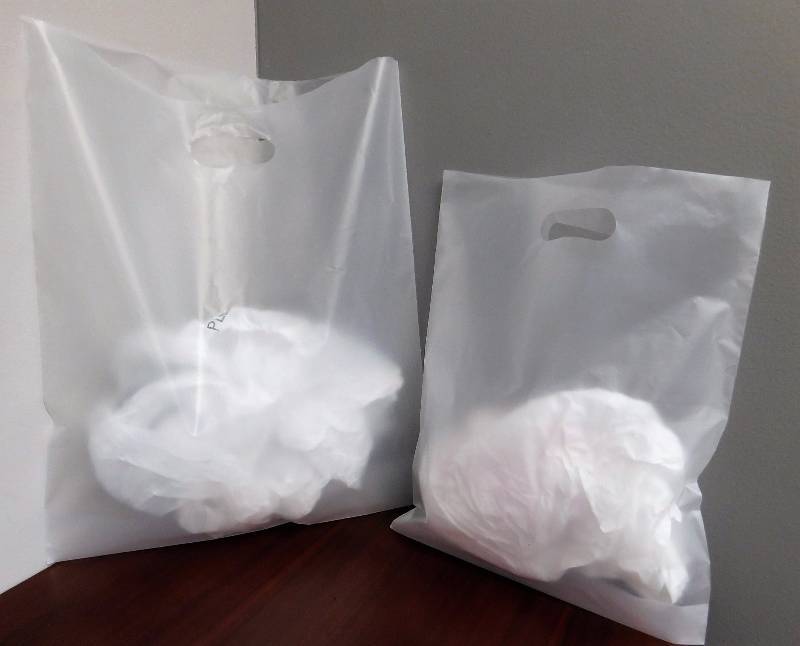 Clear Frosted Die Cut Handle Bags
