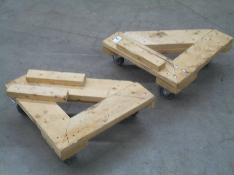 lot 18 image: Pair Of Heavy Duty Wooden Floor Dol...