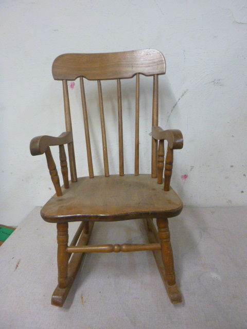 lot 95 image: Childs Rocking Chair