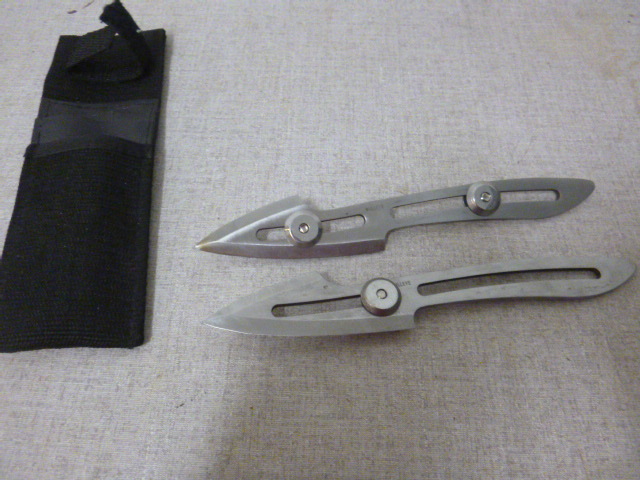 lot 216 image: 2 Bulleye Throwing Knives
