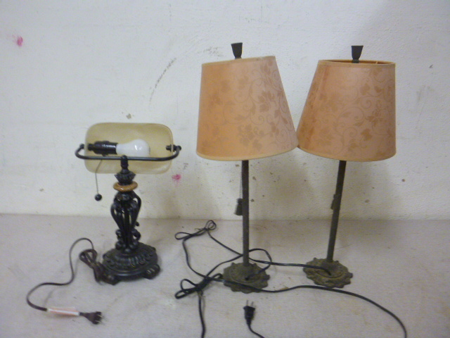 lot 237 image: 3 Old Table Lamps