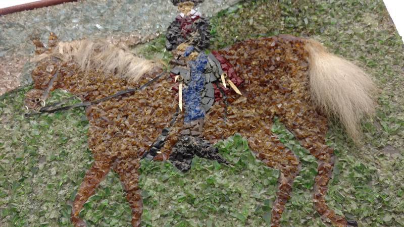 lot 16 image: Hand Made Horse & Rider Picture