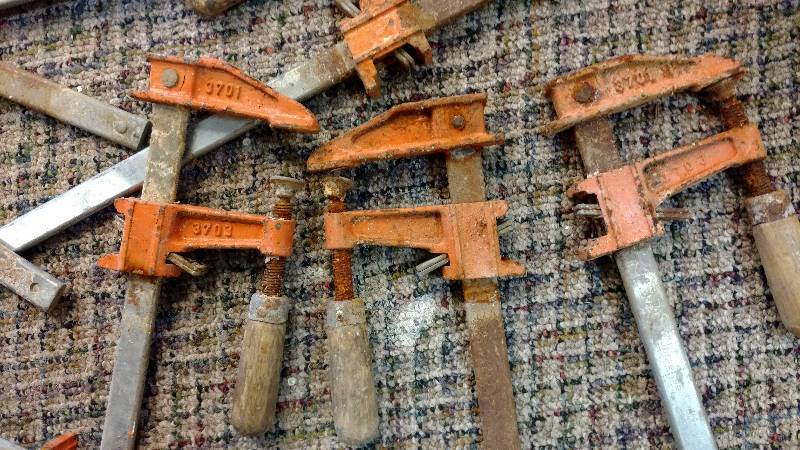 lot 53 image: Vintage Wood Clamps