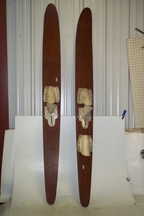 lot 191 image: Pair of Vintage Wood Water Skies