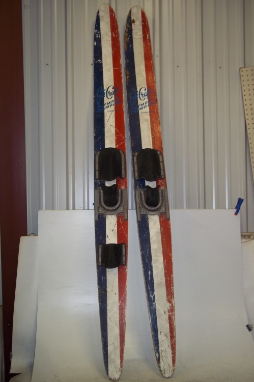 lot 192 image: Pair of Vintage Wood Water Skies