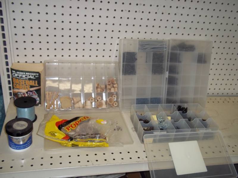 lot 203 image: screw assortment and craft supplies
