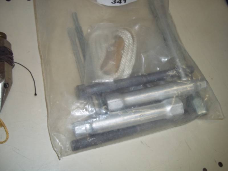 lot 341 image: 2- flash lights, boat hardware kit,2- plum bob