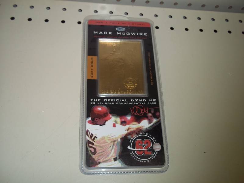 lot 345 image: Mark McGwire 24 kt Commemorative  card