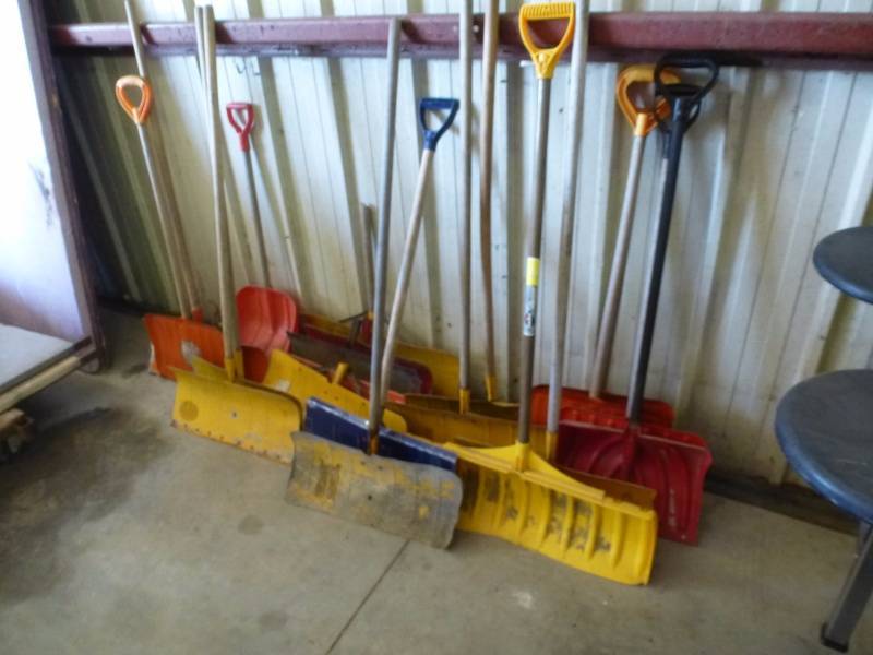 Assorted snow shovels