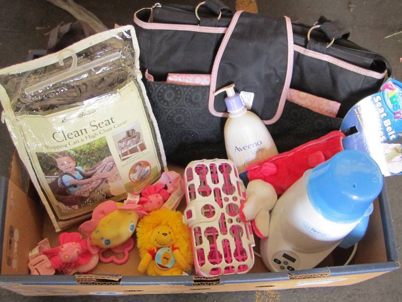 lot 65 image: Box of baby supplies...