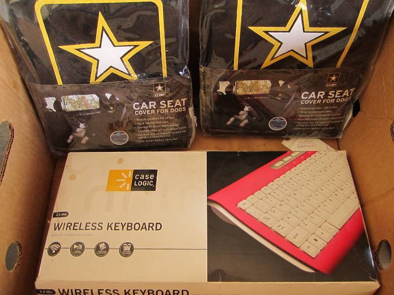 lot 87 image: US Army car seat covers and wireles...
