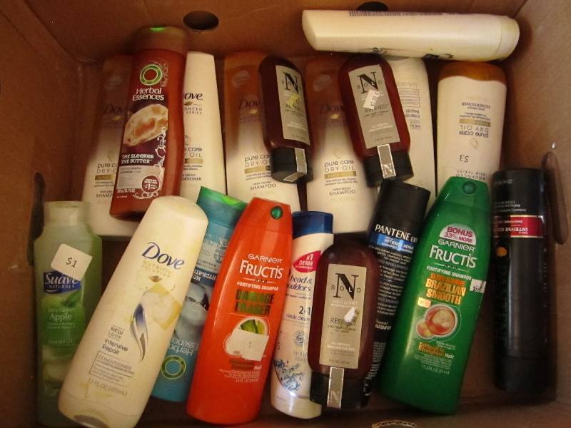 lot 93 image: Box of hair care products...