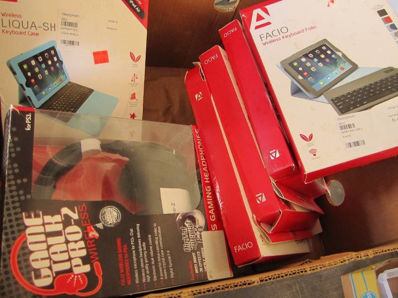 lot 95 image: Box of electronics cases and gaming...