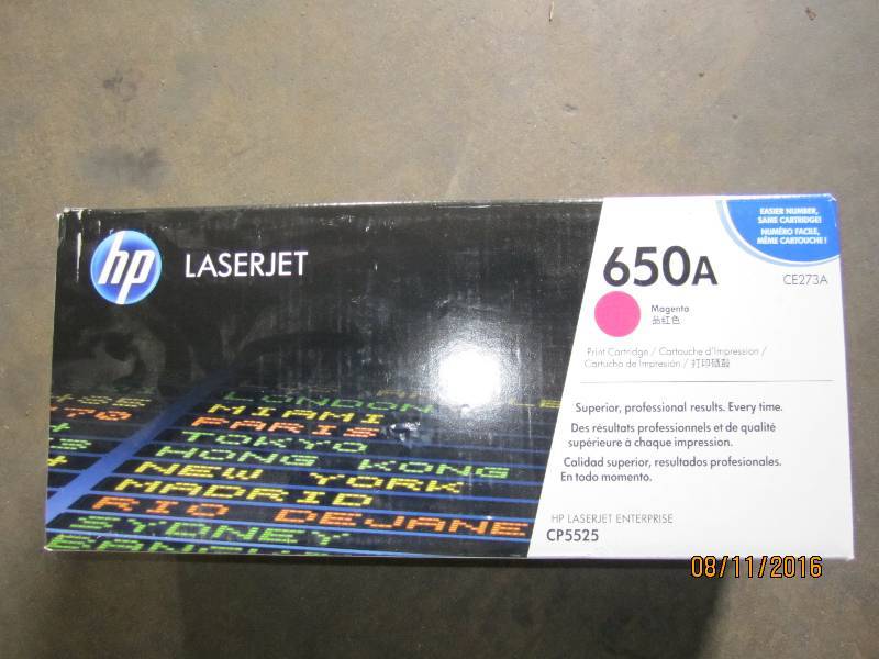lot 165 image: HP 650A Magenta print cartridge...