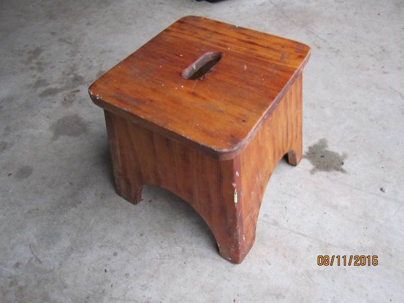 lot 237 image: Small wood footstool...