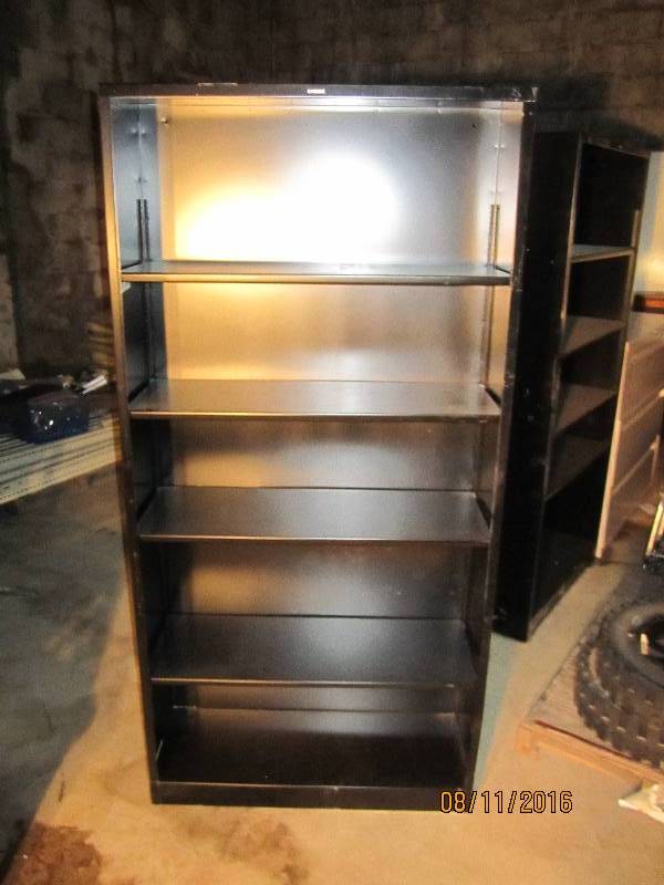 lot 240 image: Metal book case, 35 wide, 71 tall...
