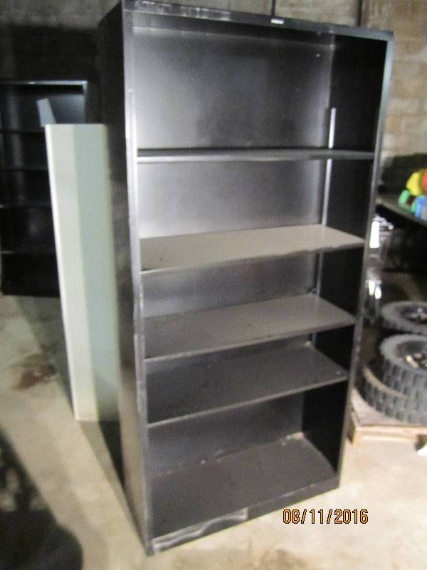 lot 241 image: Metal book case, 35 wide, 71 tall...