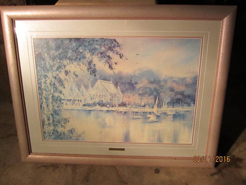 lot 250 image: Framed Sunny Afternoon scene print...