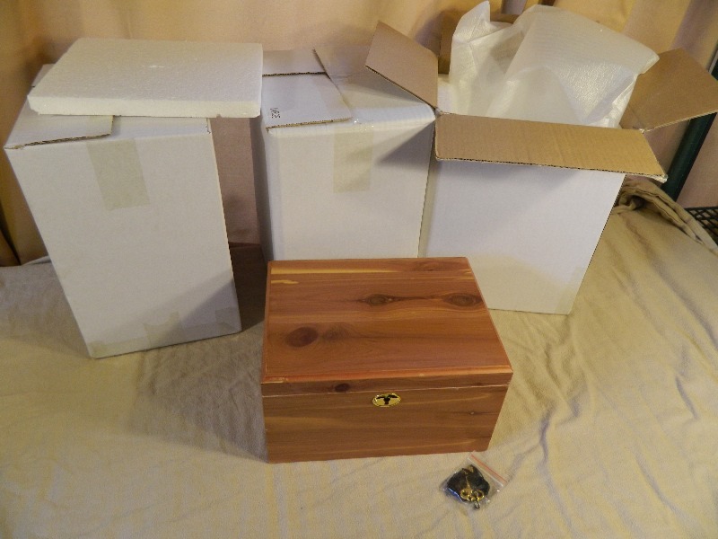 3 New Wood Lock Boxes  Urns