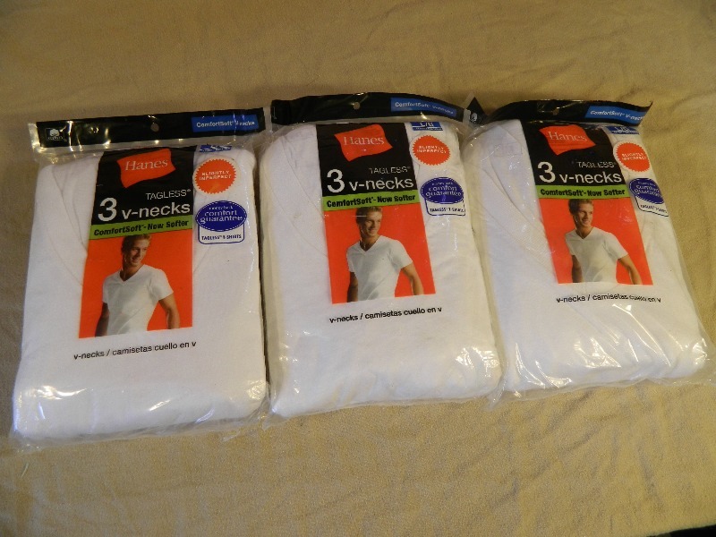 9 Hanes V-Neck T Shirts