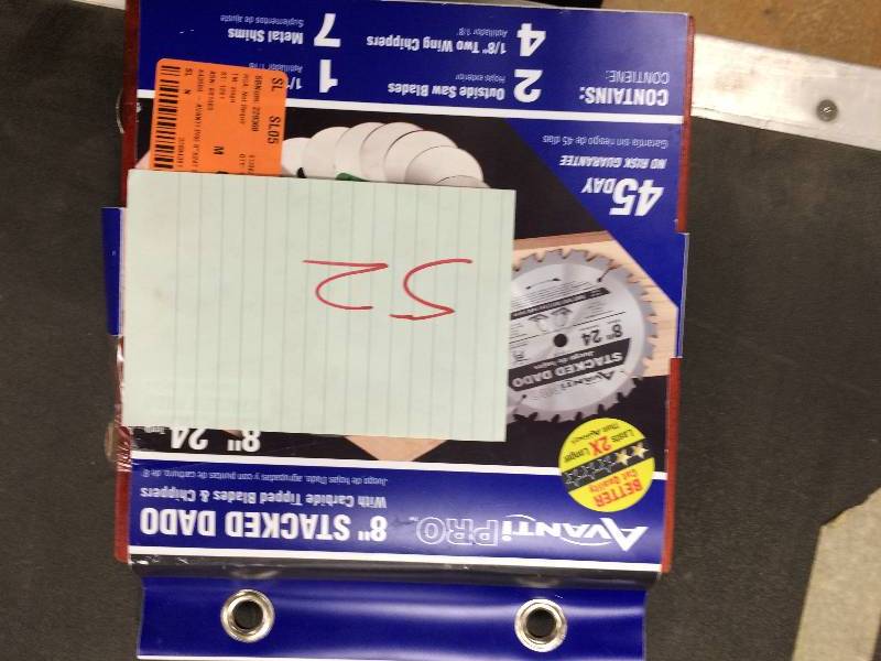 lot 52 image: AvantiPro 8 in. x 24-Tooth Stacked Dado Saw Blade Set