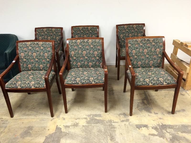 lot 26 image: Set of 6 wood frame side chairs