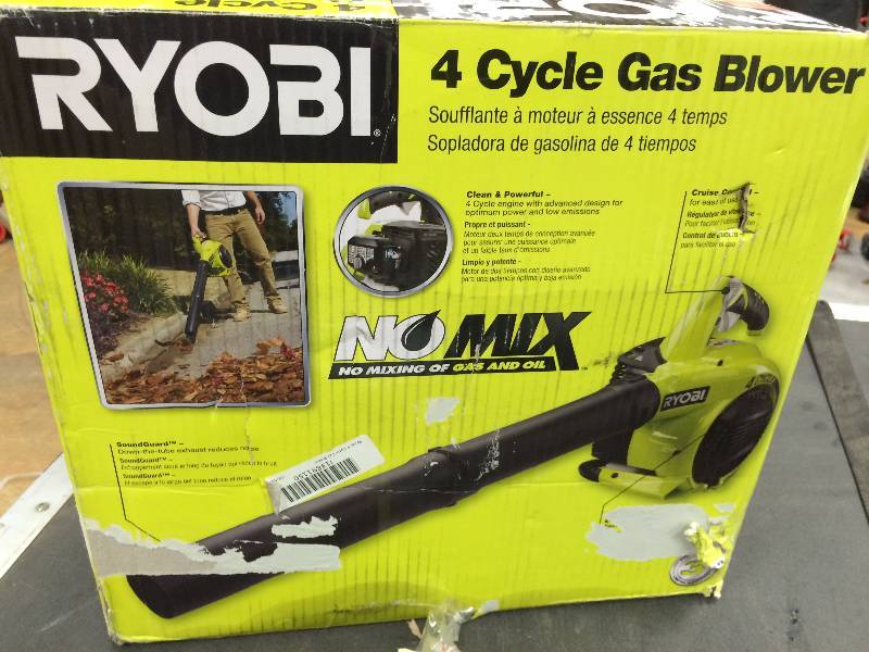lot 63 image: Ryobi Leaf Blowers 155 MPH 400 CFM 4 Cycle Handheld in like new workning condition