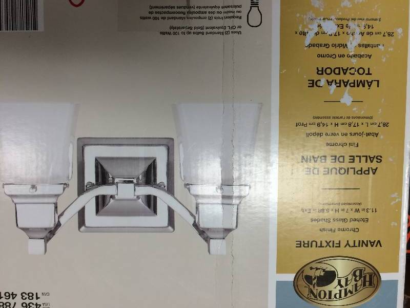 lot 61 image: Hampton Bay 2Light Chrome Bath Light