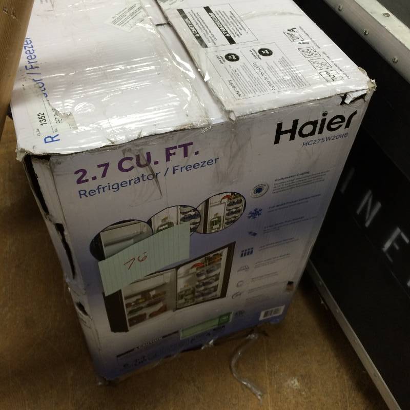 lot 76 image: Haeir 2.7 CU Ft Refrigerator Freezer
