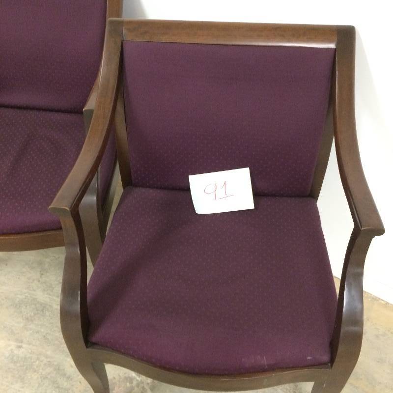 lot 91 image: Lot of 4 Wood Frame Side Chairs