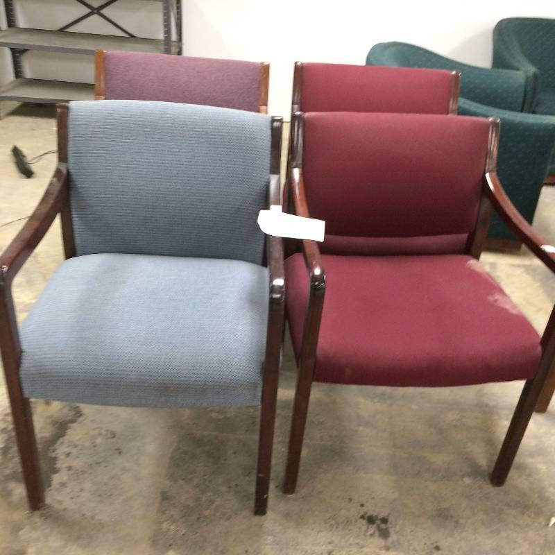 lot 92 image: Lot of assorted Wood Frame Side Chairs