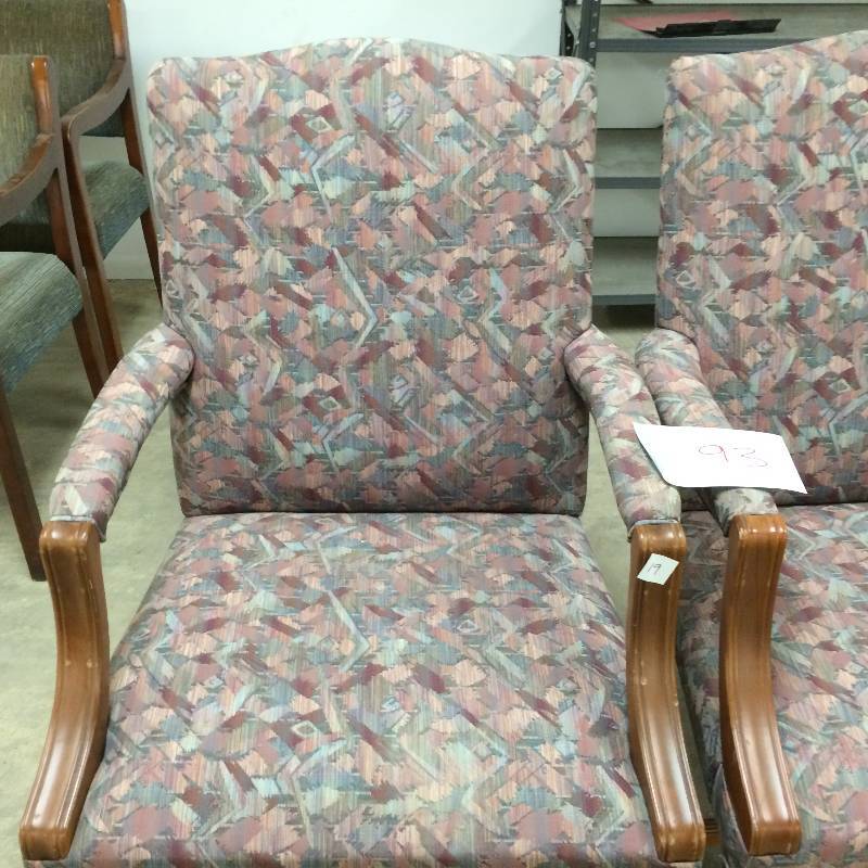lot 93 image: Set of 2 Upholstered - wood Frame Chairs
