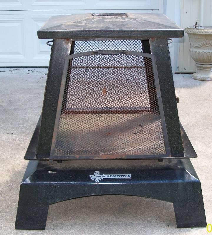 Used New Braunfels Square Metal Outdoor Patio Deck Fireplace