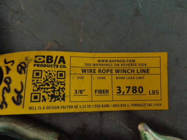 lot 14 image: Wire Rope Winch Line