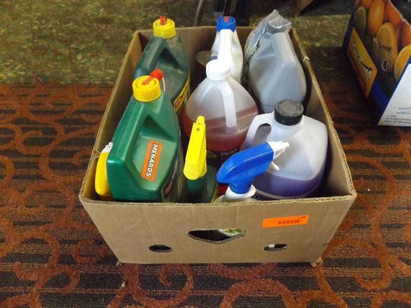 Box of Cleaning and Chemical supplies