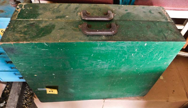 large wooden box handles and hinges