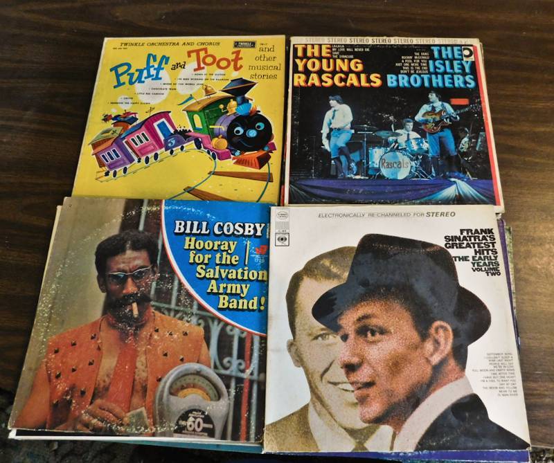 lot of vintage record albums