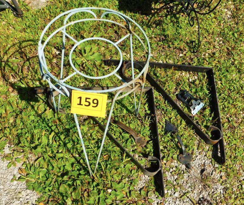 lot of metal items plant stand more